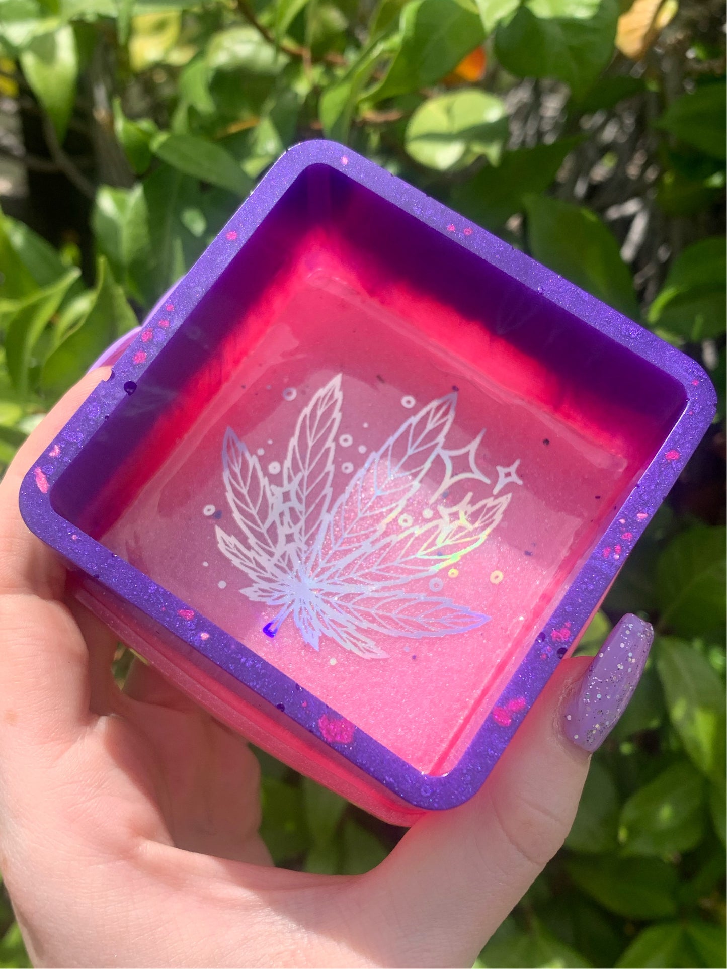 "GIRLY GANJA" square tray