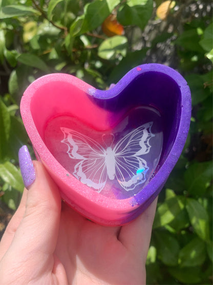 "LOVE FLIES" heart tray